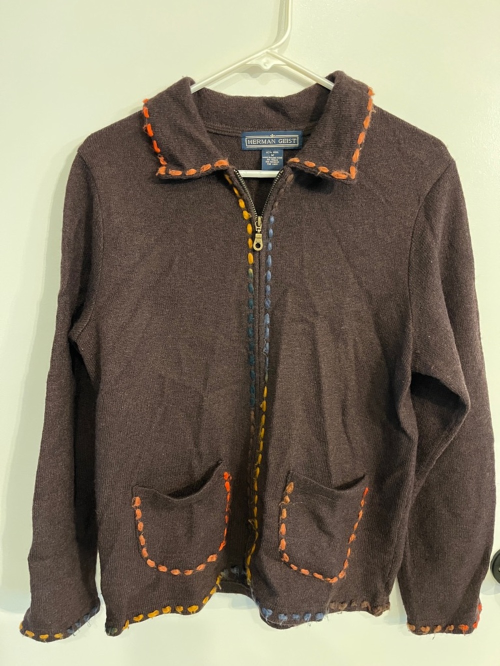 Women’s size medium 100% wool Herman Geist full zip jacket